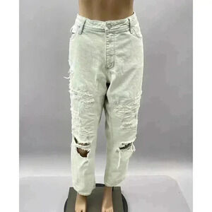 Anthropologie Pilcro Boyfriend Jeans Size 20W Light Wash Distressed Mid Rise